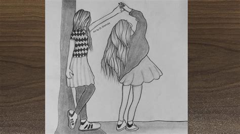 best friend images drawing|best friend drawing with pencil.